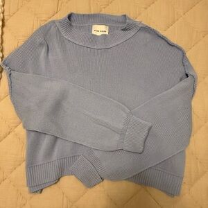 Pink Rose Sky Blue Women's Crew Neck Sweater